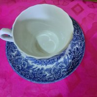 Английски двоен сет за чай от костен порцелан - в синята гама. Вмест. - 200мл. Маркиран., снимка 3 - Чаши - 37588102