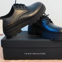 Оксфордки Tommy Hilfiger Leather LAce Up Shoe 37ми номер 23.5см стелка FW0FW06780 Black чисто нови, снимка 1 - Дамски ежедневни обувки - 42917617