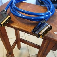 НОВ! Висококачествен скарт кабел с позлатени конектори SCART-SCART 2,5m, снимка 3 - Друга електроника - 38238377