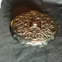 посребрена метална кутия за бижута в стил арт деко, снимка 1 - Антикварни и старинни предмети - 29500568