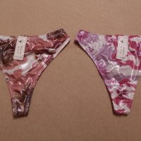 Нови блестящи бански прашка XS розово бежови, снимка 1 - Бански костюми - 36860358