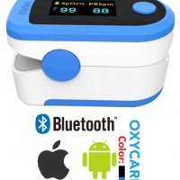 Bluetooth пулсов оксиметър, отчита пулс, сатурация(SpO2) и PI, съвместим с Андроид и iOS, снимка 1 - Уреди за диагностика - 30818791