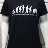 Нова мъжка тениска с трансферен печат Човешка еволюция в черен цвят, снимка 16 - Тениски - 36598981