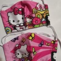 Hello Kitty Коте Кити детска защитна предпазна маска многократна от плат, снимка 1 - Други - 31931752