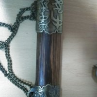 Китайски кортик кама с дървена кания и инкрустирана дръжка, снимка 10 - Ножове - 37081353