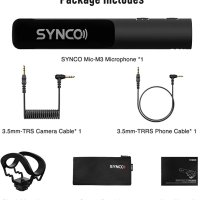 Микрофон SYNCO Shotgun, насочен професионален видео микрофон Mic-M3 с 3,5 мм, снимка 2 - Микрофони - 40823833