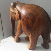 Сувенир дървен слон 14х14, снимка 3 - Други ценни предмети - 42086290