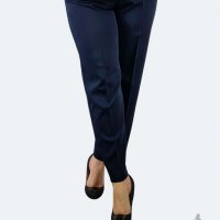 Дълъг класически дамски макси панталон в тъмно син цвят, снимка 2 - Панталони - 37325238