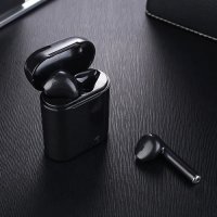 Безжични слушалки i7S с кутия за зареждане 950 mAH i7S Black Edition , черни, снимка 1 - Безжични слушалки - 31995361
