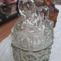  Джудже -стъклена   ретро захарница,бомбониера, снимка 1 - Декорация за дома - 40096028