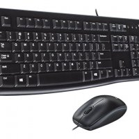 2 в 1 Комплект клавиатура и мишка USB Logitech MK120 Kомпактни и удобни, снимка 2 - Клавиатури и мишки - 34932758