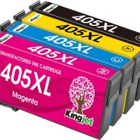 KINGJET 405XL Мастилени касети за принтер за Epson 405 405XL за Workforce Pro WF-3820 WF-4820, снимка 1 - Консумативи за принтери - 44476740