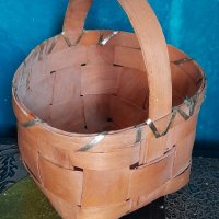 Стара, дървена кошничка , снимка 2 - Антикварни и старинни предмети - 32168775