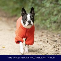 HUGO & HUDSON Поларено яке за кучета, ветроустойчиво, топло, с отвор за повод, оранжево, M50, снимка 2 - За кучета - 44151588