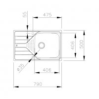 Иноксова мивка ТЕКА Universe 50 T-XP 1B 1D MAX, снимка 7 - Мивки - 38952215