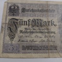Райх банкнота - Германия - 5 марки / 1917 година- 17952, снимка 4 - Нумизматика и бонистика - 31019905