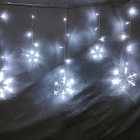 LED Висулка със" Снежинки и Звезди" 2.50м х 60см 400лампи с Опция Снаждане, снимка 1 - Лед осветление - 38583553