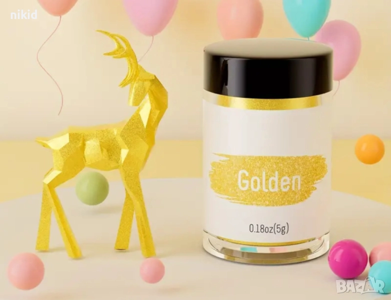 ядивен глитер брокат брокатен прах сребро злато за консумация декор торта торти десерти сладкарски, снимка 1