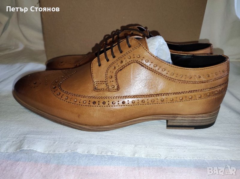 Елегантни мъжки обувки от естествена кожа TOPMAN №43, снимка 1