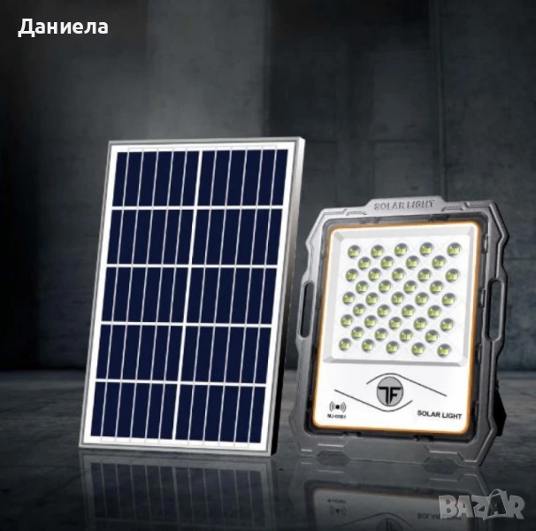 Мощен LED соларен прожектор с дистанционно, 300W, 236 LED,, снимка 1