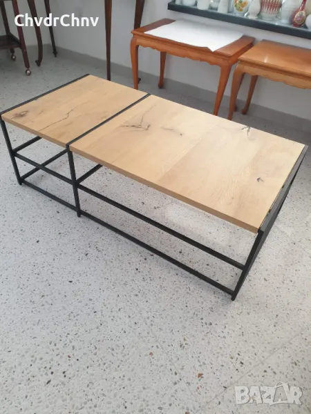 Немска холна маса дърво и метал 120x60см, снимка 1