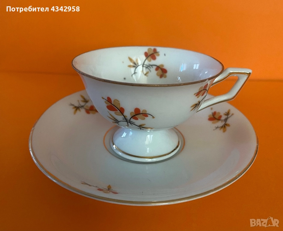 Миниатюрна винтидж чаша и чинийка 1920-1930 г., снимка 1