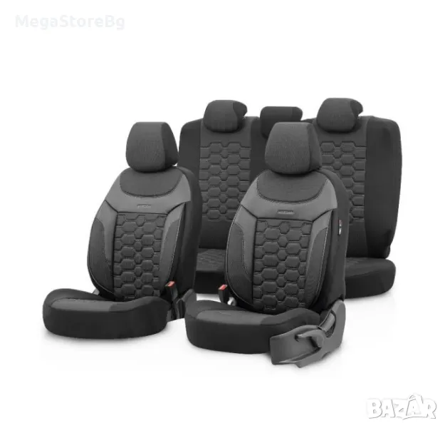 Тапицерия за автомобил Карбон CRB3404 Сиво/Черен Кант, снимка 1