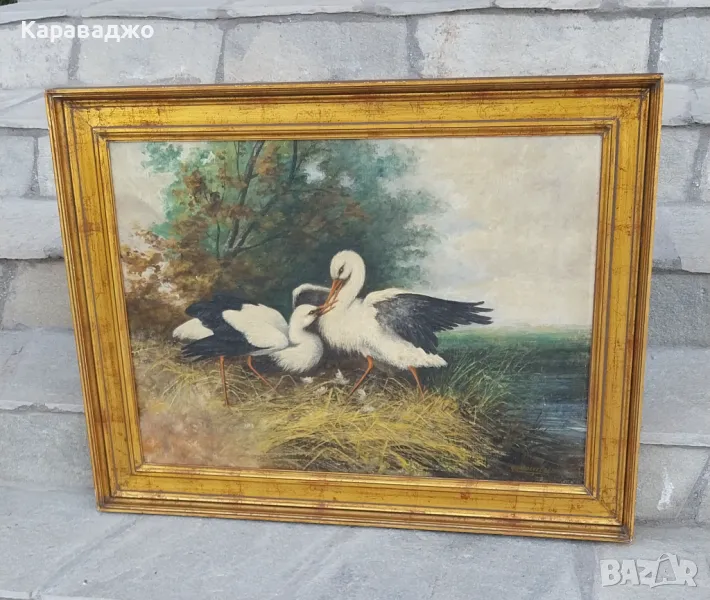 Картина Щъркели, снимка 1