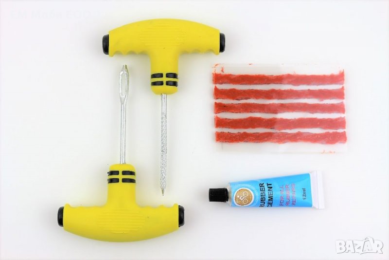 Авариен Ремонтен Комплект Шило Игла Лепило Фитили за Спукани Гуми, снимка 1