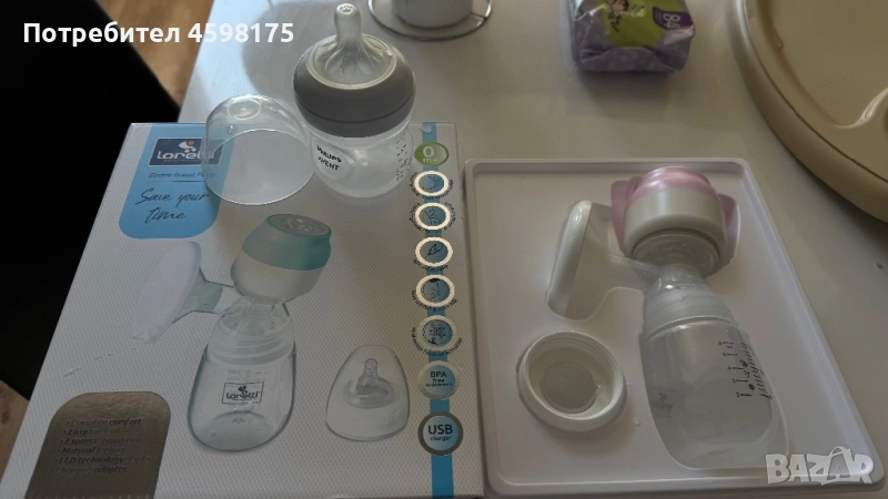 Lorelli Електрическа Помпа за Кърма Save Your Time Без BPA Розов 180мл, снимка 1