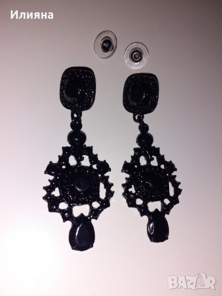 Елегантни черни обеци, снимка 1