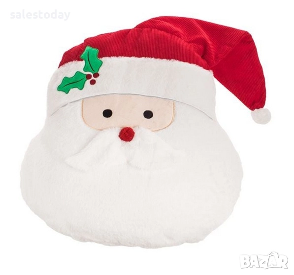 Коледна възглавница с Дядо Коледа с шапка, 55см, снимка 1