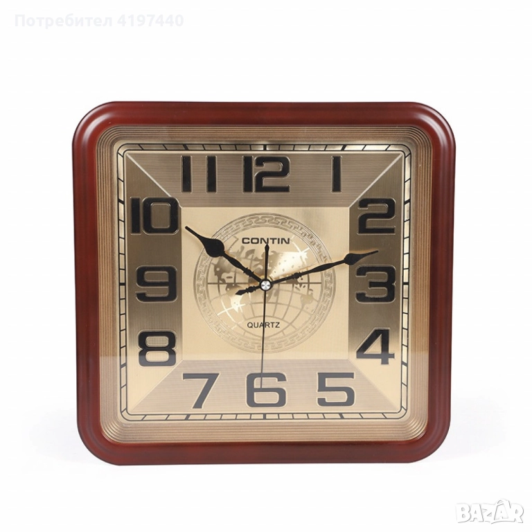 Стенен квадратен часовник - Безшумен, снимка 1
