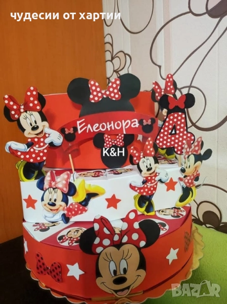 Картонена торта Мини маус , снимка 1