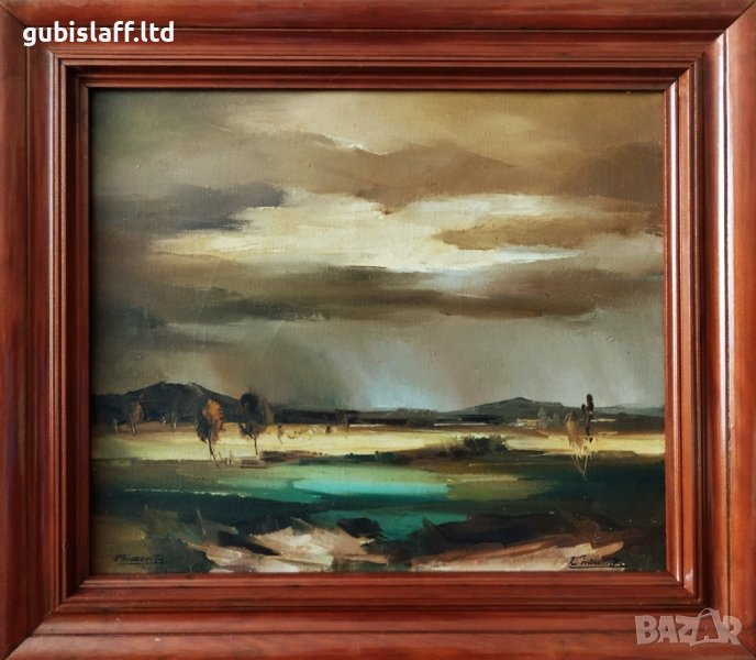 Картина "Пейзаж", худ. Колю Табаков, 1994 г., снимка 1