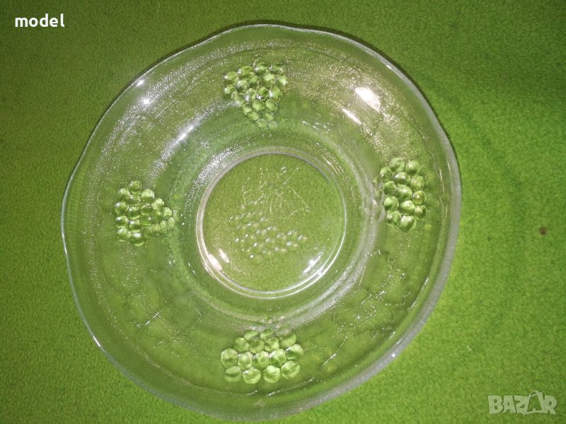 Ретро стъклена купа за плодове, фруктиера , снимка 1