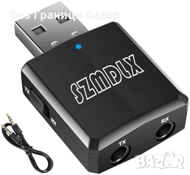 Нов Безжичен Аудио Адаптер 3.5мм USB Bluetooth 5.0 за Високоговорители, снимка 1