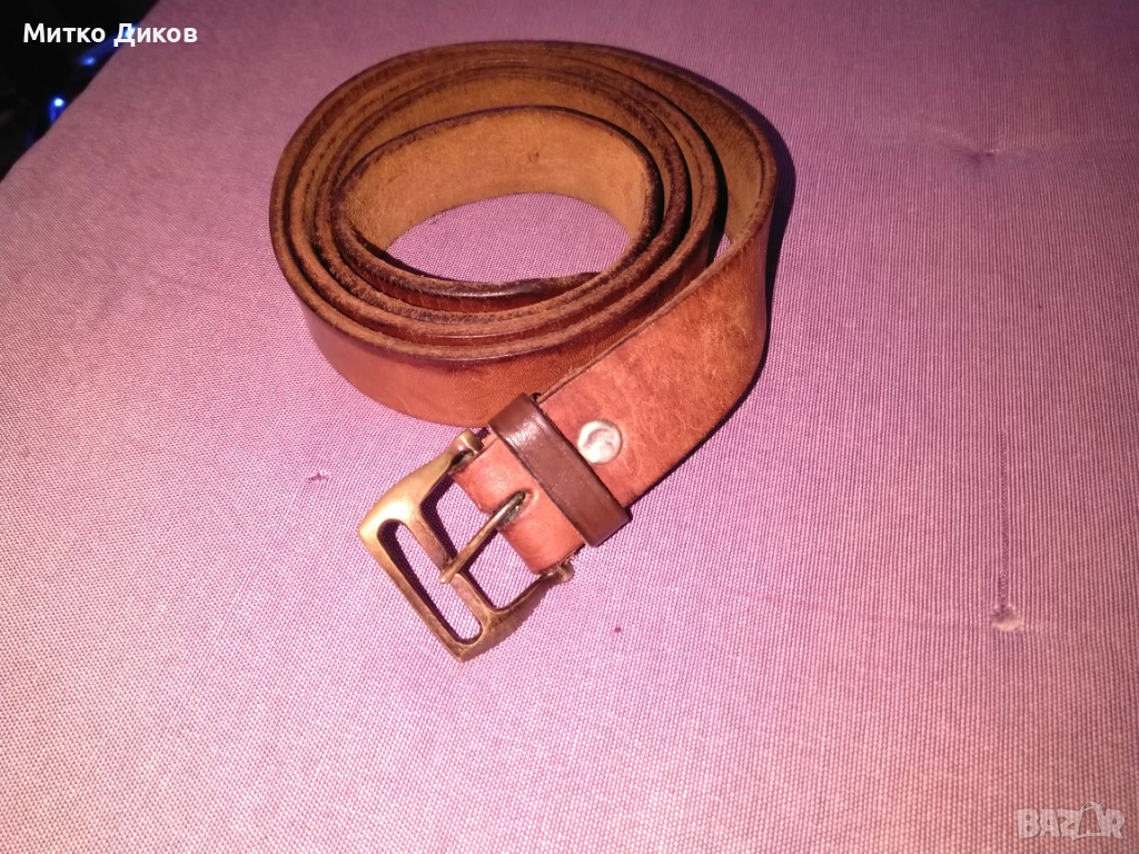 Колан № 34 естсетвена кожа 121см на 35мм, снимка 1