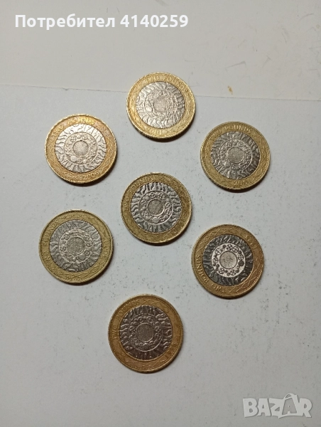 Великобритания монети 2 паунда 1998 2001 г , снимка 1