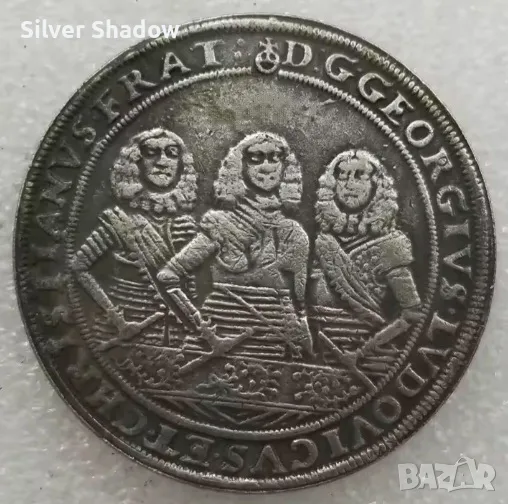 Монета Саксония 1 Талер 1659 г "Тримата братя", снимка 1