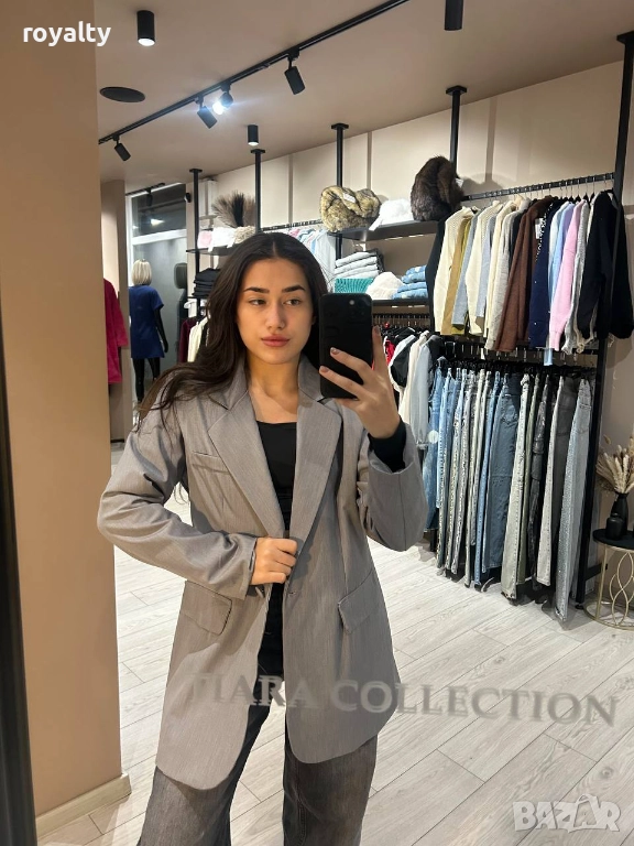 Сиво Дамско Сако, снимка 1