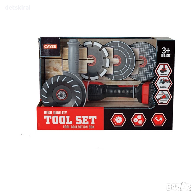 Ъглошлайф с 4 вида дискове за рязане, снимка 1