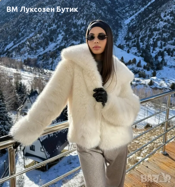 ❄️🦊 Елегантна Зимна Визия – Дамско Палто от Лисича Кожа 🦊, снимка 1