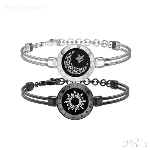 Светещи и вибриращи, умни гривни с Bluetooth с - Слънце и Луна Totwoo, снимка 1