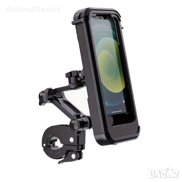 Поставка за телефон Automat, За велосипед, Мотопед, Черен, снимка 1