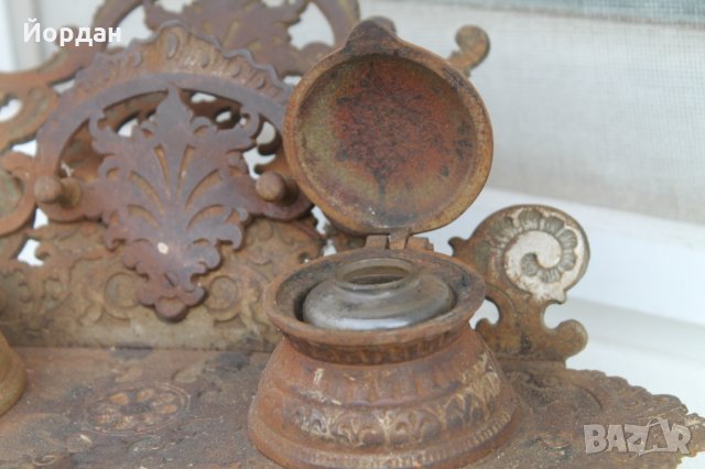 Немска чугунена мастилница, снимка 3 - Антикварни и старинни предмети - 35656457