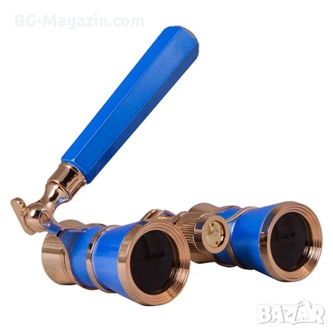 Луксозен син бинокъл за театър с дръжка 3×25 за опера концерти балет подарък театрален оперен, снимка 5 - Други ценни предмети - 50931332