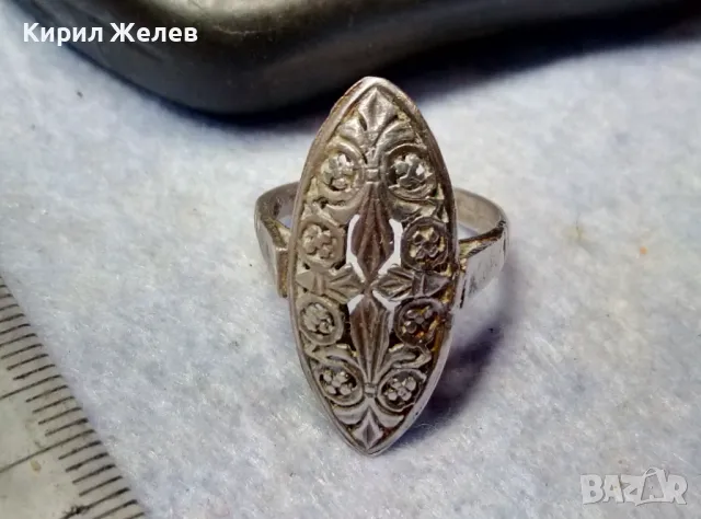 СТАРИНЕН ФЛОРАЛЕН АЖУРЕН СРЕБЪРЕН ПРЪСТЕН СРЕБРО ВИСОКА ПРОБА РЪЧНА МАЙСТРОСКА ИЗРАБОТКА 49304