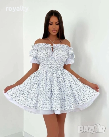 Елегантна Бяла Дамска Рокля 