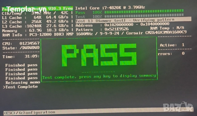 Corsair Vengeance 8 x 8 GB DDR3 1600 PC3 12800, снимка 4 - RAM памет - 52304573